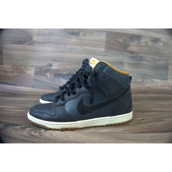 Nike Dunk High Premium Black Zebra Print Sneakers Mens Size 10 - Picture 3 of 9